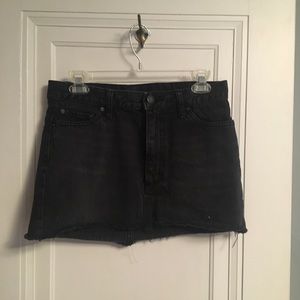 Black denim skirt